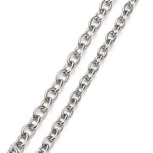 Whoiy Silberkette Damen 70 cm Lang, Edelstahlkette Herren 3mm Halskette Rolo Dicke Modeschmuck mit Hummerschere Schließe für Frauen Unisex Jahrestag