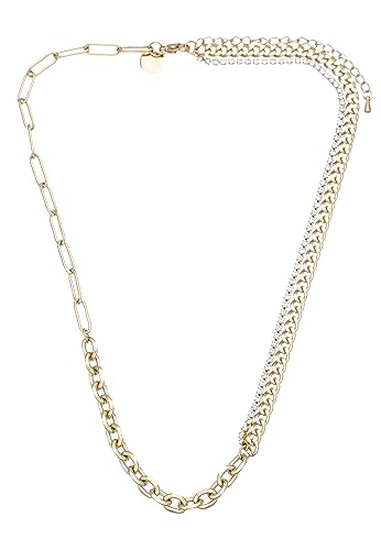 Leslii Damen-Kette Glitzer Glieder-Kette Strass kurze Halskette Statement-Kette (Gold)