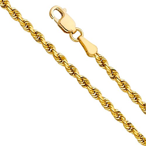 PRINS JEWELS 14 Karat / 585 Gold Kordelkette Gelbgold Breite 4.40 mm (Rope kette) Unisex Goldkette (55)