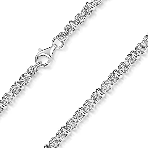 MATERIA Damen Halskette 45cm Königskette Silber 925-5mm Silberkette Kette Collier rhodiniert in Etui K77-45 cm