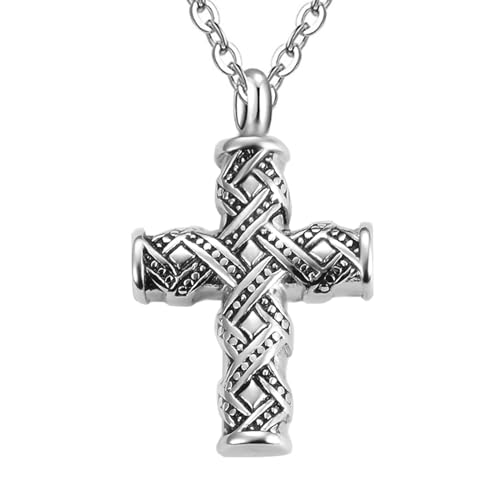 Choker Halskette Gothic Halskette Kette Vintage Kreuz Einäscherung Schmuck Urne Halskette für Asche Andenken Memorial Anhänger für Frauen Herren Landungsschiff beste Freundin Geschenke Freundschaft