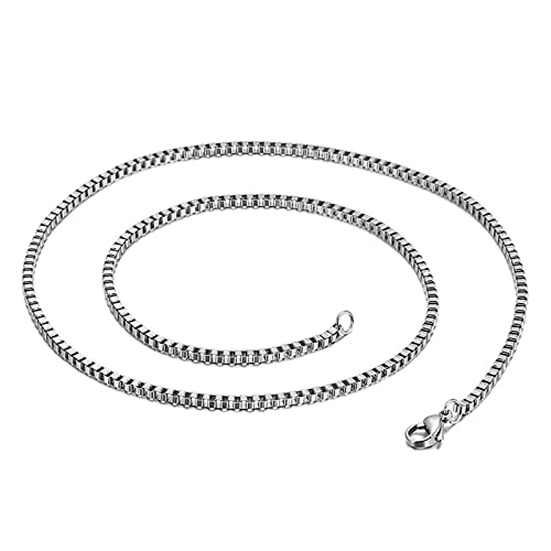 Dsnyu Freundschaftskette Jungs, 60CM Paaresketten, Silber Ketten Edelstahl Party Schmuck Breit 1.5MM