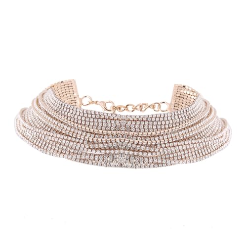 SOIMISS mehrreihige Halskette - Goldene Halskette - Halskette mit Anhänger frauen schmuck klobige Halsketten Choker-Kette