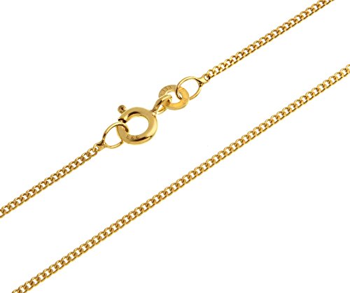 SILBERKETTEN STORE DEIN SCHMUCK ONLINE SHOP Panzerkette Gold 333 Damen 80cm I filigrane Goldkette Damen hochglanz 1,2mm Stärke I Halskette Echtgold für Frauen mit Federring Verschluss