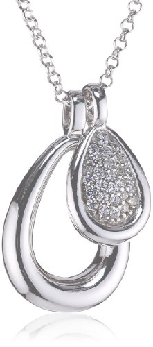 Esprit Damen-Kette drip drop glam 925 Sterlingsilber 25 Zirkonia farblos 42-45cm S.ESNL92109A420