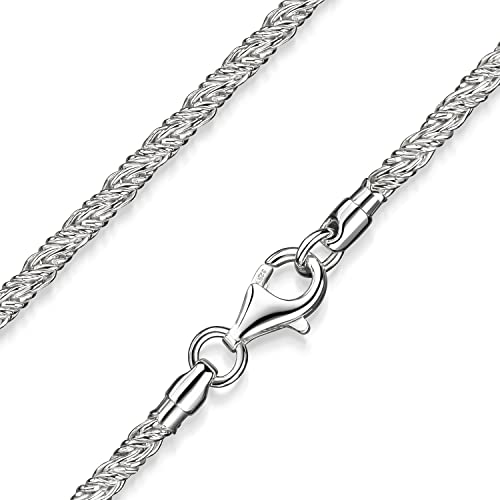 MATERIA 925 Silber Kette 3mm Damen - Collier Halskette Sterlingsilber gedreht K83_70cm