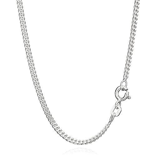 NKlaus 45cm Kette Silber 925 - Sterling Silberkette Herren und Damen- Hochwertige Panzerkette - Königskette - 2,10mm breit Collier 5g schwer 1815