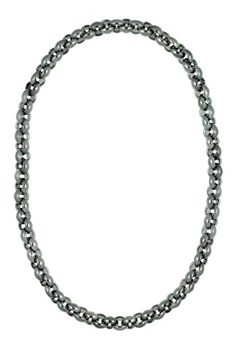 Just Diva Damen-Halskette lang anthrazit Statement Kette Gliederkette Panzerkette