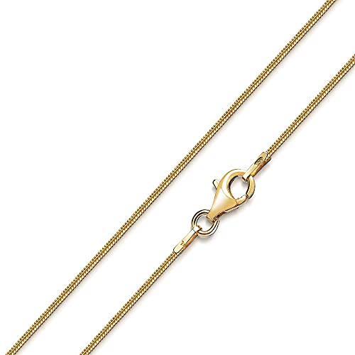 Materia 925 Silber Schlangenkette Gold - Damen Halskette vergoldet Gold Kette 1,2mm K126-55cm