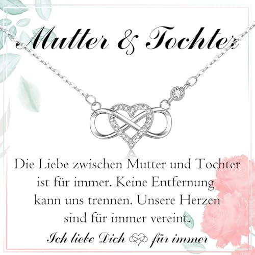 PDTU Mutter Tochter Geschenk, Mutter Tochter Kette Unendlichkeitszeichen Geschenke für Mama zum Muttertag Geburtstag, Tochter Geschenke von Mama zum Geburtstag Weihnachten Hochzeit