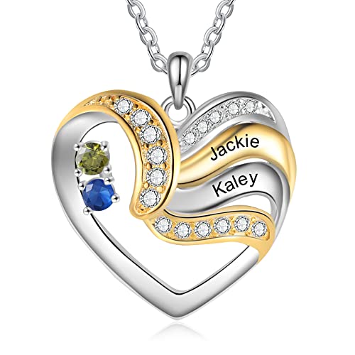 lorajewel Personalisiert Namenskette Damen Kette mit Namen der Kinder Füße Anhänger Familienkette Mutter Tochter Schmuck Geschenk für Muttertag Valentinstag (2 Namen)