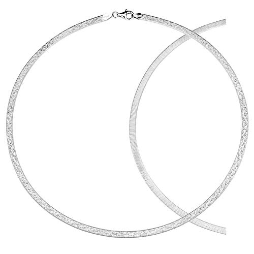 MATERIA Damen Collier Silber Kette - Tondakette Halsreif Halskette Frauen 925 Sterlingsilber rhodiniert inkl. Etui CO-22