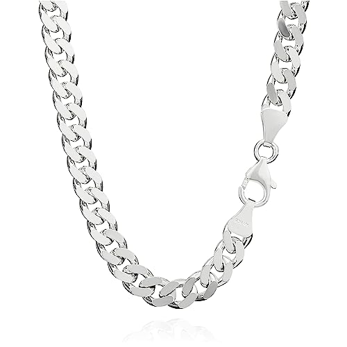 NKlaus 45cm Kette Silber 925 - Sterling Silberkette Herren und Damen - Massiv Panzerkette - 7,00mm breit - Collier 40g schwer - 8891