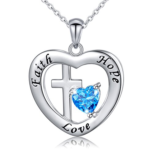 Flyow 925 Sterling Silber Modern Schmuck Anhänger Herz Kette Geformte Halskette für Damen und Mädchen (kreuz)