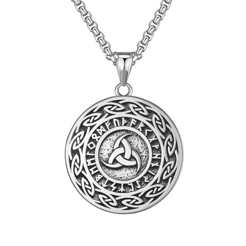 Dreieck Infinity Knoten Charm Anhänger Männer Halskette Vintage Schmuck Rune Pyramide Kette Schwarzes Seil Collier für