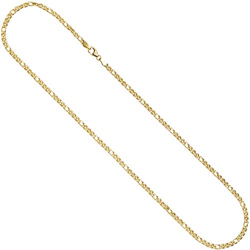 Jobo Damen Zwillings-Panzerkette 585 Gelbgold 3 mm 45 cm Gold Kette Halskette Goldkette