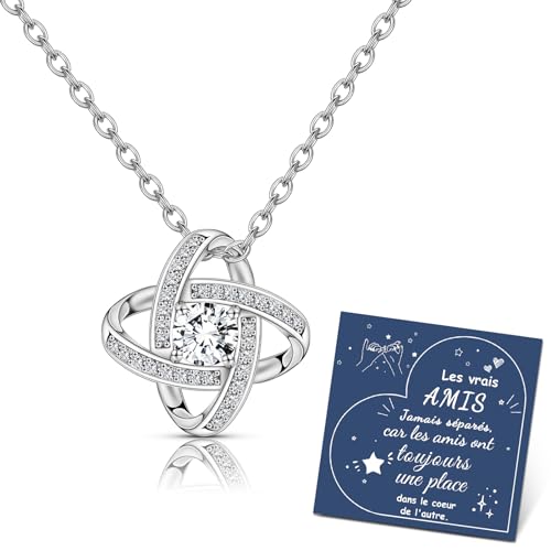 CheersLife Kette Für Freundin Beste Freundin Geschenke Freundschafts Silberplatte Kette Damen Silber 925 Kette Geschenke Für Freundin Mädchen Geschenk Für Beste Freundin Connie Meine Freundin BffFR