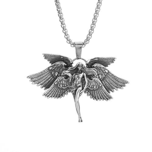 IOETSEUT Gothic HalsketteEngel Göttin Anhänger Handgemachte Seraph Gebet Lange Kette Halskette Männer und Frauen Amulette Schmuck Accessoires Gedenkgeschenke Beste Freundin Geschenke Freundschaft