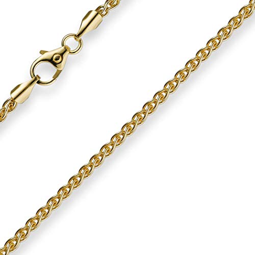 2mm Zopfkette Kette Collier aus 585 Gold Gelbgold Goldkette 38cm Unisex