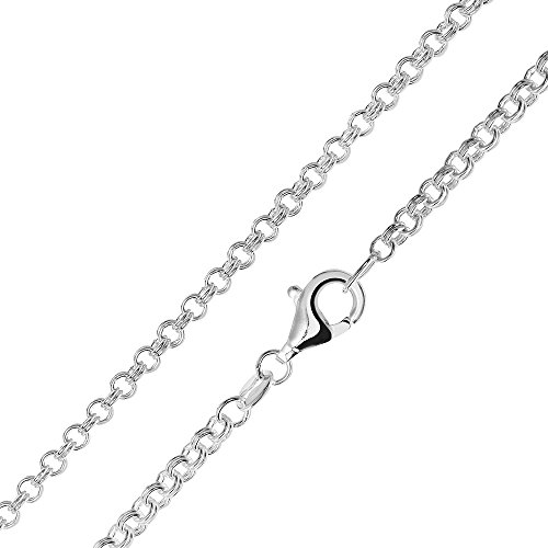 Materia Zwillings Ankerkette Silber 925 - Halskette Damen Herren 2,3mm Kette K31-60 cm