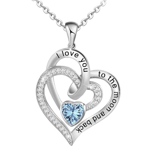 Damen Kette Unendliches Herz Silber 925,Halskette Anhänger mit 3A Zirkonia,Schmuck für Frauen Damen Kette Silber 925 Damen Kette Silber 925 Mit Anhänger Herz Valentinstag Für Geschenk Beste Freundin