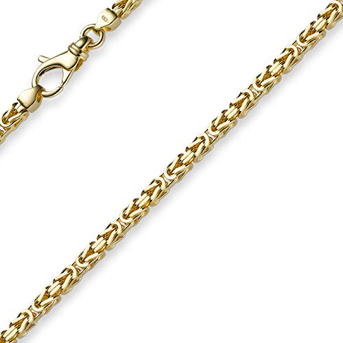 Schmuck Krone 3mm Kette Halskette Königskette aus 585 Gold Gelbgold 60cm Unisex Goldkette