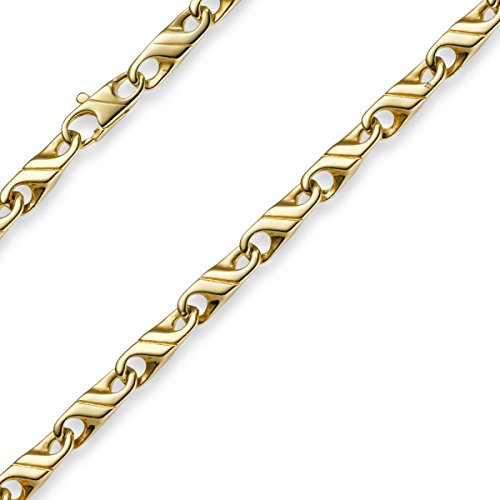 Schmuck Krone 4,5mm Viktoriakette Kette Collier aus 585 Gold Gelbgold 55cm Herren Goldkette