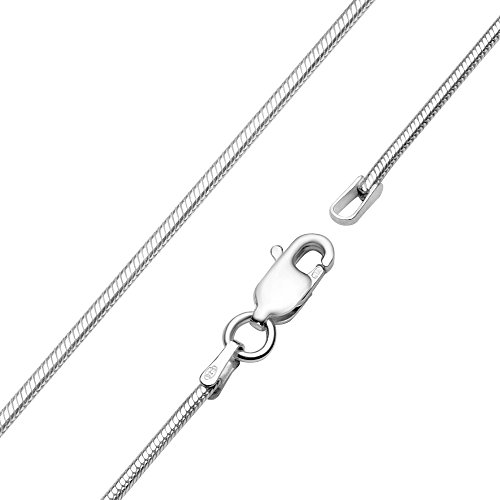 Vinani Damen Halskette 925 - Schlangenkette ohne Anhänger für Frauen, etwas stärker Italien hochwertig aus 1,4 mm 925 Sterling Silber 925 Kette S455