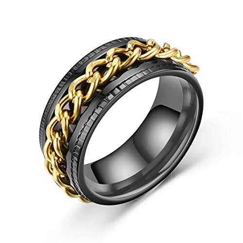 Aotiwe Eheringe Klassisch, Beste Freundin Geschenke Personalisiert 6Mm Geprägte Drehbare Kette Gold 67 (21.3)