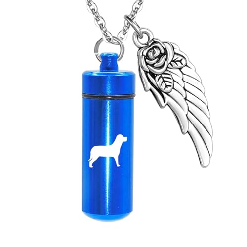 Gothic HalsketteNiedlicher Hund Einäscherung Schmuck für Asche Urne Halsketten für Esche Andenken mit langer robuster verstellbarer Kette für Haustier Esche beste Freundin Geschenke Freundschaft